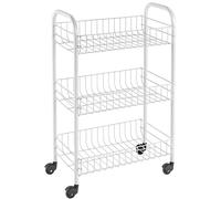 Metaltex Siena 3-Tier Trolley with Wheels - White Metaltex White