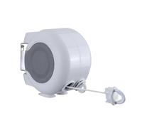 Metaltex Skomer Retractable Washing Line - Wall-mounted Double-line Outside Laundry Dryer with LDPE Coating - Perfect for Clothes, Towels, Duvets and Sheets - White, 30 Metres