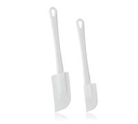 Metaltex Spatulas - Set of 2, Small and Large Silicone Cake Spatula, Mixing Batter Scraper, Baking Bakeware Spatula, White