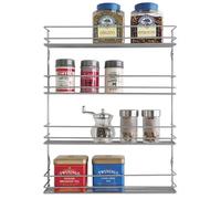 Metaltex Spice Rack Pepito with 4 Baskets, Stainless_Steel, Silver, 36 x 8 x 45 cm