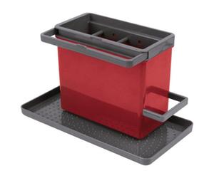 Metaltex Tidy-Tex Kitchen Sink Organiser - Grey/red