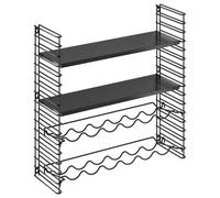 Metaltex Tomado Book Shelves And Wine Rack - Black