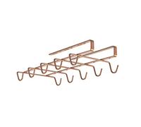 Metaltex Undershelf Mug Holder, Polytherm Copper, 14 x 28 x 6 cm