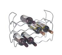 Metaltex Wine Bar 12-Stackable Wine Rack, Metallic Grey, 44 x 15 x 34 cm