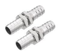 Metalwork 2 Pcs 304 Stainless Steel Hose Barb Fitting Bulkhead Union 5/8" Barbed x 5/8" Barbed (Pack of 2)