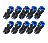 Metalwork Plastic Push to Connect Straight Union Pipe Tube Fitting, 5mm OD x 5mm OD, Straight Pneumatic Connector (Pack of 10)