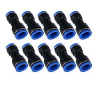 Metalwork Plastic Push to Connect Straight Union Pipe Tube Reducer Fitting, 16mm OD x 12mm OD, Reducing Coupler Straight Pneumatic Connector (Pack of 10)