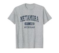 Metamora Michigan MI Vintage Athletic Sports Design T-Shirt