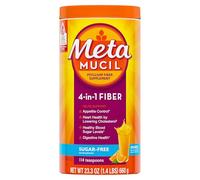 Metamucil Daily Fiber Supplement, Orange Smooth Sugar Free Psyllium Husk Fiber Powder, 114 Doses