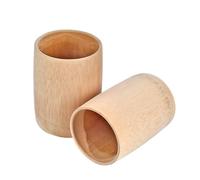 Metany 2PCS Unpainted Wooden Cups Unfinished Natural Bamboo Tea Cup Coffee Mug Wine Camping Cup Travel Craft Drinking Cup Gift Outdoor Mug for Paint and Decorate Dry Products