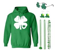 Metaparty St Patricks Day Hoodie Mens Women,St. Patrick's Day Hoodie Costume Irish Sweatshirt Shamrock,Lucky Shamrock Shirts St Patrick's Day Hoodie(XL) Green