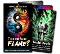 Metaphoracle True or False Flame? A Blunt Love Oracle for Relationship Clarity by Safarah Starchild - Deck of 64 Tarot Sized Cards with Keywords and Meanings on Them