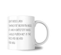 METAPRINTS - Dear boss Lady Funny Mug, Gift for Work Boss Coffee Mug Ceramic Cup Gifts for Friends, Thank You Gifts for Friends for Partner Work Gifts, Birthday Gift Novelty Gift Mug for Gifts