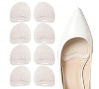 Metatarsal Pads for Women 4 Pairs Forefoot Cushion Pads Sweat Absorbing Breathable Half Insoles for High Heels Pumps Work Shoes Standing Walking Daily Wear