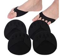 Metatarsal Pads for Women and Men,2 Pairs Soft Elastic High Heeled Shoes Forefoot Pad Stress Pain Relief Forefoot Patch,8.5 x 8.5cm (Black)