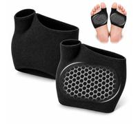 Metatarsal Pads with Gel Cushions & Toe Separators for Men and Women, M | 1 Pair Black Honeycomb Gel Ball of Foot Cushions, Breathable Forefoot Sleeves for Walking, Running and Standing