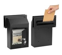 Metateel Through-The-Door Drop Box - Drop Deposit Mailbox with Slot Catcher, Heavy Duty Steel Mailbox with Lock for Secure Storage of Letters & Checks - Ideal for Home, Office, or Apartment