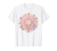 Metatron Cube of Roses Sacred Geometry Value Graphic T-Shirt, Men, White, XL