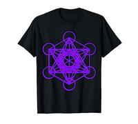 Metatron Cube Sacred Geometry Purple T-Shirt