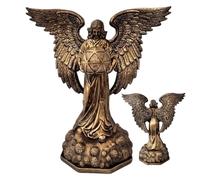 Metatron Goddess Statue Veronese Design Sacred Geometry Decor with Metatron Cube Bronze Resin Artifact for Home Altar and Desk, Large