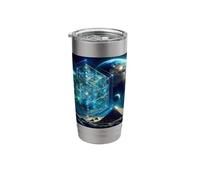 Metatron's Cube Fourth Dimension with Earth and Pyramids Stainless Steel Insulated Tumbler