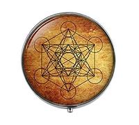 Metatron's Cube Sacred Geometry - Art Photo Pill Box - Charm Pill Box - Glass Candy Box