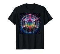 Metatron's Cube Sacred Geometry Creation Value Graphic T-Shirt, Men, Black, S