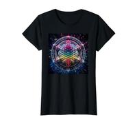 Metatron's Cube Sacred Geometry Creation Value Graphic T-Shirt, Women, Black, XL