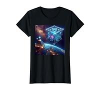 Metatron's Cube Sacred Geometry Creation Value Graphic T-Shirt, Women, Black, XL