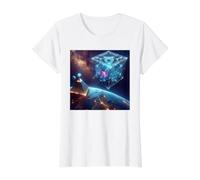 Metatron's Cube Sacred Geometry Creation Value Graphic T-Shirt, Women, White, XL