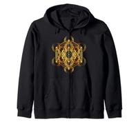 Metatrons Cube, Sacred Geometry, Psytrance Festival Rave Edm Zip Hoodie