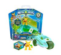 METAZELLS Catapult-Trike Blue + Figure Character Robbin S1 + 1 Card, Vehicle That Shoots an Explosive Acorn, Toy Gift for Boys and Girls + 3 Years