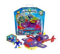 METAZELLS IMC Toys 910225 METAZELLS Collector Plane Purple + Figure Character Coortis S1 + 1 Card Deploying Vehicle Gift Toy for Boys Girls +3 Years