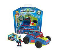 METAZELLS IMC Toys 910232 METAZELLS Slicer Trasher Blue + Figure Character Bark S1 + 1 Card, Vehicle with Saw Cutting Trees, Toy Gift for Boys and Girls +3 Years