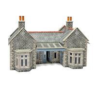 Metcalfe PO315 Little Cardleywick Station Card Kit, OO/HO Scale Model Railway Building, Grey Stone Brick Design, Traditional Victorian Architecture