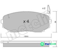 METELLI 22-0872-1 Brake pad set