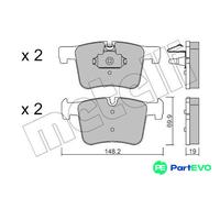 Metelli Brake Pads 22-0961-0 – Disc Brake Set for BMW 1, 3, 4, X3, Gran Turismo, Coupe