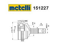 METELLI Front Wheel Driveshaft Coupler Joint For Fiat Brava Lancia Delta