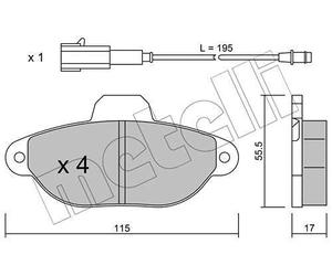 metelligroup 22-0159-2 Brake Pads, Made in Italy