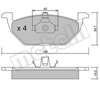 metelligroup 22-0211-0 Brake Pads, Made in Italy