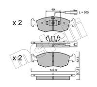 metelligroup 22-0274-4 Brake Pads, Made in Italy
