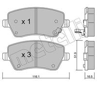 metelligroup 22-0485-1 Brake Pads, Made in Italy