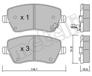 metelligroup 22-0485-1 Brake Pads, Made in Italy