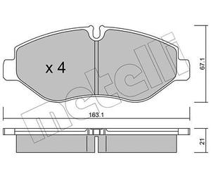 metelligroup 22-0671-1 Brake Pads, Made in Italy