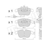 metelligroup 22-0675-2 Brake Pads, Made in Italy