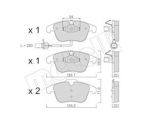 metelligroup 22-0675-2 Brake Pads, Made in Italy