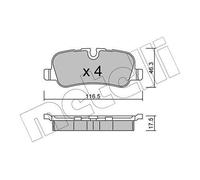 metelligroup 22-0694-0 - Made in Italy - Brake Pads