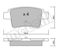 BRAKE PAD SET DISC BRAKE 22-0801-0 FOR CITROEN C4/GRAND/PICASSO/MPV 1.7L 4cyl