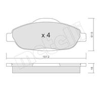 metelligroup 22-0804-0 Brake Pads, Made in Italy
