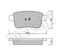 metelligroup 22-0814-0 Brake Pads, Made in Italy